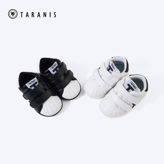 泰兰尼斯婴儿学步鞋冬季童鞋儿童棉鞋小白鞋软底加绒保暖宝宝鞋子（21码 鞋内长14.0cm、黑色-冬款）