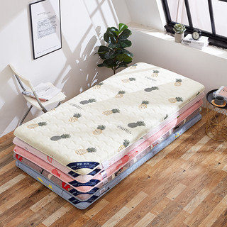 床垫1.8m床褥子1.5m双人垫被褥学生宿舍单人0.9米1.2m海绵榻榻米（甜心草莓-加厚四季款、100×200cm床（单人床））