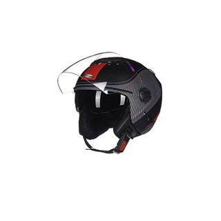 ZEUS 瑞狮 202FB 摩托车头盔 半盔 哑光黑红色 XXXL码