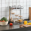 304不锈钢厨房置物架调料架调味架双层3层多层台面厨具收纳架（双层+砧板架）