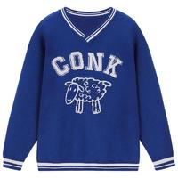 CONKLAB 男女款V领针织衫 3C148 蓝色 L