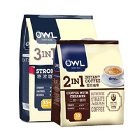 OWL 猫头鹰 速溶咖啡组合装 2口味 70条（特浓咖啡40条+无蔗糖咖啡30条）