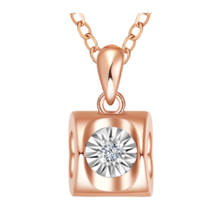 alloveghd01415天使之吻18k玫瑰金钻石项链003克拉45cm