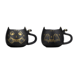 大英博物馆 陶瓷马克杯盖亚·安德森猫办公室早餐杯生日送七夕情人节礼物 害羞猫+猫爪勺款