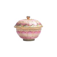 上海博物馆 珠宝盒 粉彩莲花纹盖碗中国风创意家居摆件生日礼物
