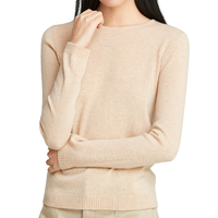 LENGKEORL 凌克 女士圆领毛衣 L324117059 燕麦色 M