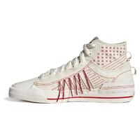 adidas ORIGINALS Nizza Hi Dl 中性运动帆布鞋 GX8534 白色/红色 40