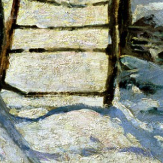 雅昌 克劳德·莫奈 Claude Monet《喜鹊》70x50cm 油画布 爵士黑实木框