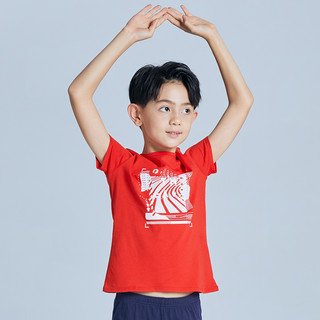 DECATHLON 迪卡侬 100系列 8578584 男童短袖T恤 炙红色 125cm