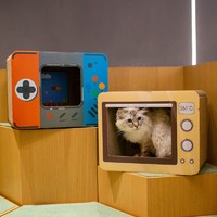 D-cat 多可特 宠物猫抓板窝猫咪玩具猫窝一体游戏机-12斤内猫咪适用