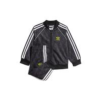 adidas ORIGINALS SST SET 儿童运动套装 GD2877 黑色/淡灰/白/半亮黄荧光 104cm