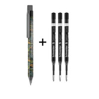 Schneider 施耐德 菲尔系列 按动中性笔 丛林黑 0.5mm 单支装+G2 中性笔替芯 黑色 0.5mm 3支装