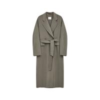 ZHIZHI 致知 女士羊毛长款大衣 ZZ21WW9002 烟熏绿色 S