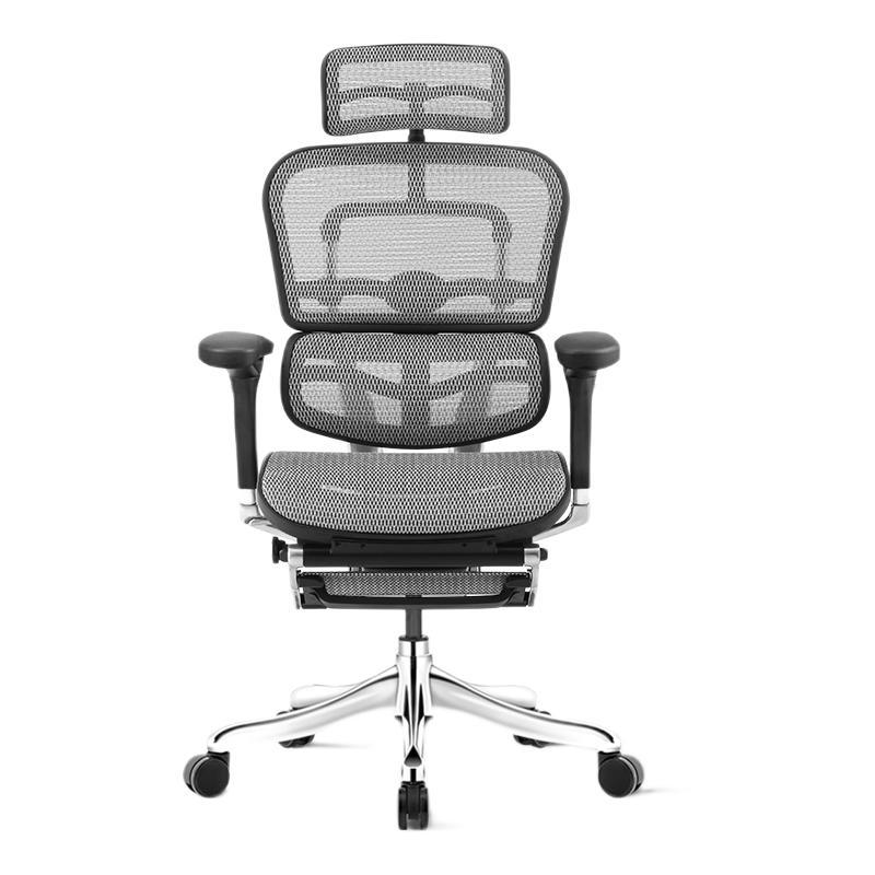保友办公家具 金豪E 人体工学电脑椅 黑框银白色 带躺舒宝