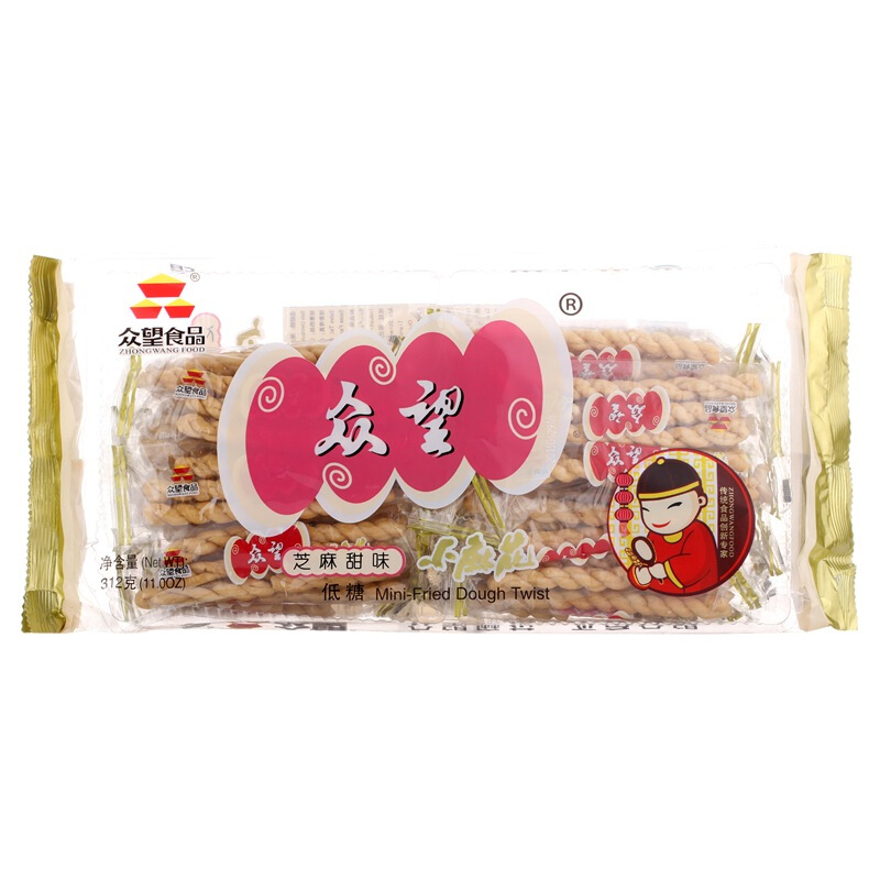 ZHONGWANG FOOD 众望食品 小麻花 芝麻甜味 312g