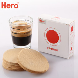 Hero 咖啡家居 摩卡壶 咖啡滤纸 原色木质纤维过滤纸 冰滴壶摩卡壶专用滤纸6号100片