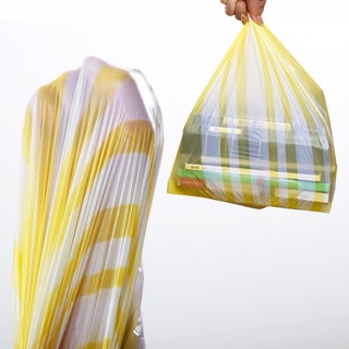 家来纳 垃圾袋黑色中号厨房可用一次性塑料袋 彩条垃圾袋中号90只*45*50cm
