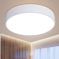 安堤 简约现代led吸顶灯薄款智能天猫精灵客厅卧室餐厅书房圆形房间北欧黑色白色阳台玄关过道走廊门厅楼梯间（白色80cm三档变光 80W、其他）