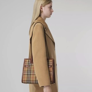 BURBERRY 博柏利 TITLE系列 Vintage 格纹双提柄泰尔勒手袋 80252741 典藏米色 小号