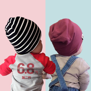 婴儿帽子秋冬季纯棉新生儿套头帽宝宝男童网红儿童婴幼儿可爱超萌（S【建议0-6个月宝宝】、0-48个月、浅灰）