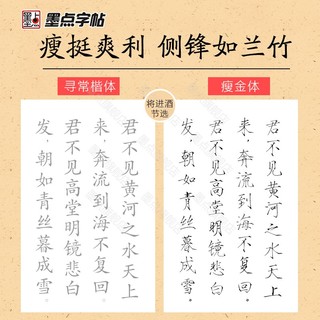 墨点瘦金体硬笔书法字帖练字成年男女生字体漂亮赵佶宋徽宗瘦金体千字文入门钢笔字帖练字专用成人大学生书法描红字帖临摹练字帖（2本套装+作品纸16张+1支直液笔+100张临摹纸）