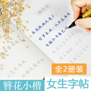 簪花小楷字帖女生字体漂亮古风歌词练字临摹大学生卫夫人簪花集练字帖墨点钢笔字帖楷书行楷硬笔小楷书法字帖（簪花小楷2本）