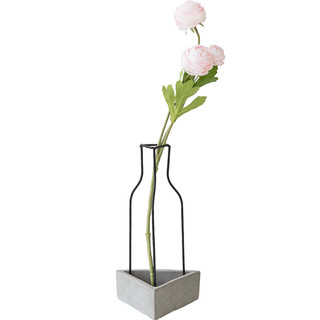 颜物【专区】家居装饰摆件阿腾伯水泥朴素的北欧工业铁艺花瓶花器（C款-H15.5）