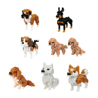 nanoblock日本小颗粒微积木i宠物猫狗 拼装玩具桌面摆件成人礼物（杜宾犬）