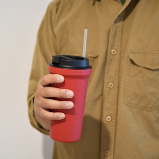 日本Rivers双层隔热杯子便携随行杯环保咖啡杯随手杯400ml水杯（姜黄色400ml）
