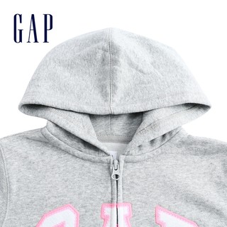 Gap女童保暖开衫抓绒运动卫衣360996E 秋冬洋气童装LOGO上衣