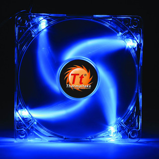 TT 机箱风扇12cm透明液压超静音大4pin电脑台式机风冷rgb散热器（LED风扇蓝色）