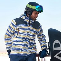探路者滑雪服男女秋冬户外蓄热保暖单板滑雪服棉服防寒服（S、110迷彩卡其绿印花女）