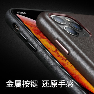 苹果11promax手机壳奢华高档iPhone11保护套真皮原装头层牛皮革xsmax防摔x全包软男款简约创意xr女潮牌网红风（苹果X【黑色】官方升级全包边款★进口头层牛皮#送全屏膜）