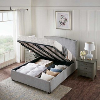 Harbor House美式简约主卧大床a卧室软包布艺双人床储物床床头柜