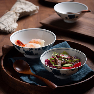 家用碗碟组合日式新骨瓷吃饭碗日式北欧简约釉下彩米饭碗盘勺餐具（8英寸浅盘）