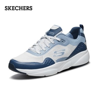 Skechers斯凯奇新品男鞋透气网眼运动鞋时尚绑带休闲鞋 666087（43、白色/蓝色/WBL）