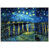 梵高世界客厅装饰画星空现代简约餐厅墙画星空罗纳河上的星夜油画