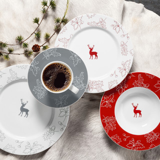 SeltmannWeiden圣诞礼物德国咖啡套装家用餐具盘子圣诞驯鹿礼品（红色盘子  28cm）