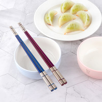 304不锈钢筷子家用防滑耐高温防霉高档一人一筷儿童公筷商用快子（一双筷子短款【幻彩0】）