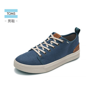 TOMS男鞋TRVL LITE 新色春夏款系带男士休闲鞋板鞋帆布鞋小白鞋（44、迷彩绿-10012530）