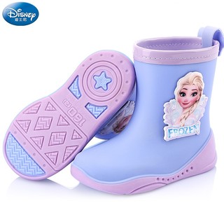 Disney 迪士尼 儿童雨鞋女童冰雪小学生防滑胶鞋中筒小孩水鞋幼儿宝宝雨靴 GP222402紫色 180/内长180mm