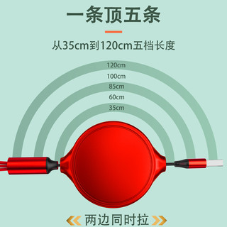 三合一充电器线车载一拖三套装5A超级快充数据适用苹果安卓华为通用多功能伸缩多头双面彩印发光logo礼品定制（2A充电器+伸缩一拖三*苹果+安卓+typeC*磨砂黑）