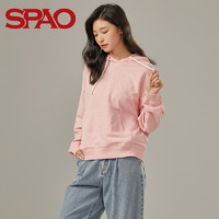 SPAO 女士连帽休闲卫衣新款时尚潮流韩版青春SPMHA21S01（S/160、浅粉色）