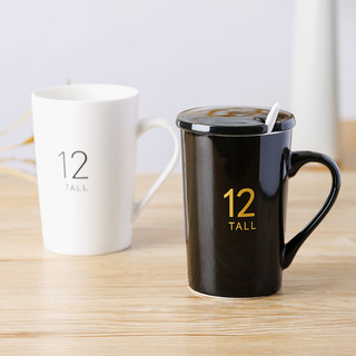 杯子家用简约星座马克杯ins风咖啡陶瓷杯带盖勺大容量办公室水杯