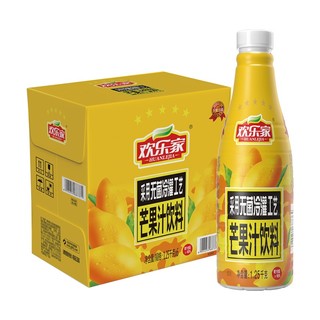 限地区、有券的上：欢乐家 芒果汁 果汁饮料 1.25L*6瓶