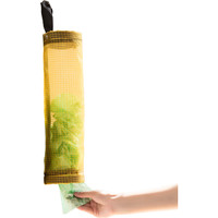 挂式收纳袋垃圾袋收纳挂袋厨房塑料袋收纳袋壁挂购物袋储物整理袋（黄色（送强力挂钩：6*6cm））