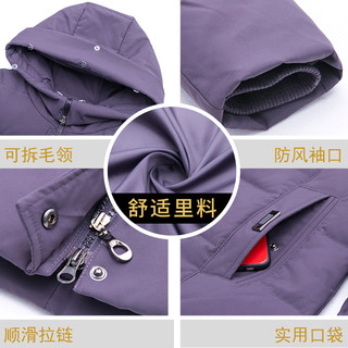 【清仓款】中年时尚羽绒服女棉衣2020新款40岁洋气妈妈冬装外套（2XL【建议120-130斤】、紫罗兰）