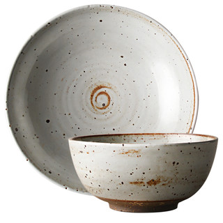 九土手工粗陶餐具套装复古风碗和风陶盘碟子碗盘家用日式粗陶食器