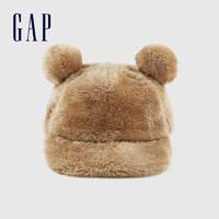 Gap 盖璞 男幼童可爱熊耳造型毛绒棒球帽709689冬季新款圣诞绒球鸭舌帽
