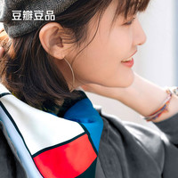 豆瓣丝巾女围巾文艺小方巾领巾春秋季百搭（德劳内款）